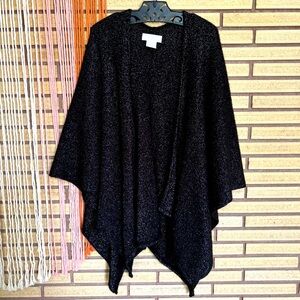 Black/Silver Shrug Wrap - Italy - O/S - Sweater Capelet - Black Shrug Shall